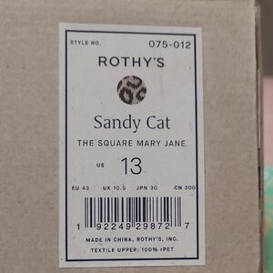 Rothys Sandy Cat Square Mary Jane In Women Size 13 NEW IN BOX